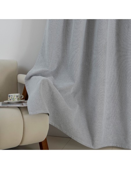 Beauty Home Κουρτίνα Full Blackout σκίασης με 8 κρίκους Elite Art 8392 Silver-Νο4 140x270 Γκρι