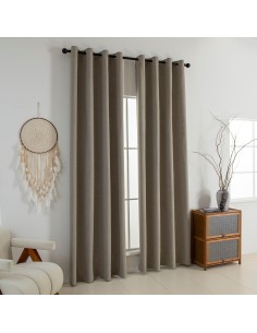 Beauty Home Κουρτίνα Full Blackout σκίασης με 8 κρίκους Elite Art 8392 Beige-Νο5 140x270 Μπεζ 2
