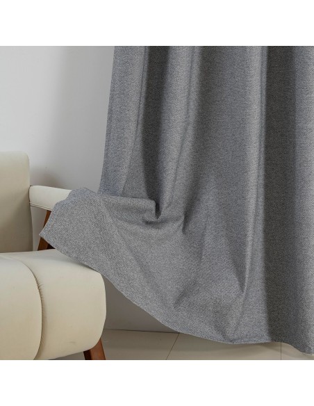 Beauty Home Κουρτίνα Full Blackout σκίασης με 8 κρίκους Elite Art 8392 Grey-Νο7 140x270 Σκούρο Γκρι