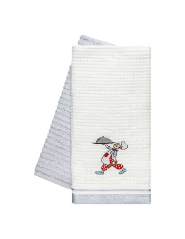 Beauty Home Ποτηρόπανα σετ 2τμχ Chef Art 8805 40x60 Γκρι