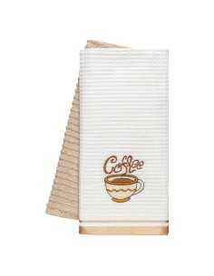 Beauty Home Ποτηρόπανα σετ 2τμχ Coffe Art 8810 40x60 Μπεζ