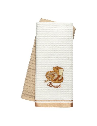 Beauty Home Ποτηρόπανα σετ 2τμχ Bread Art 8813 40x60 Μπεζ