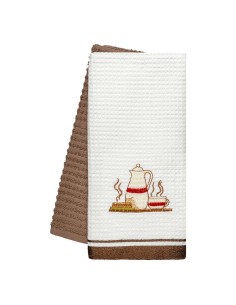 Beauty Home Ποτηρόπανα σετ 2τμχ Breakfast Art 8820 40x60 Καφέ