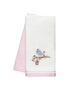 Beauty Home Ποτηρόπανα σετ 2τμχ Bird Art 8821 40x60 Ροζ