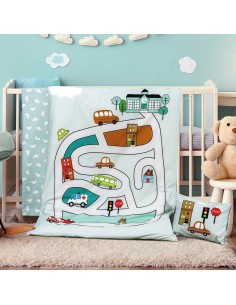 Beauty Home Σετ σεντόνια βρεφικά Road Art 5184 120x160 Εμπριμέ