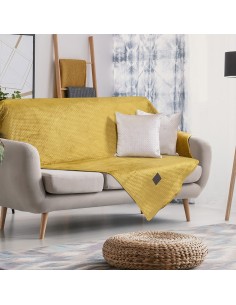 Beauty Home Ριχτάρι Velvety σετ 2τμχ Art 8412 (180x250+180x300) Ώχρα