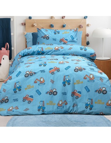 Beauty Home Σετ σεντόνια μονά με λάστιχο Factory Art 6216 100x200+30 Γαλάζιο