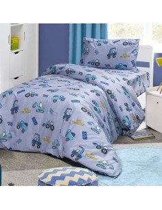 Beauty Home Σετ σεντόνια μονά με λάστιχο Tracker Art 6217 100x200+30 Γκρι