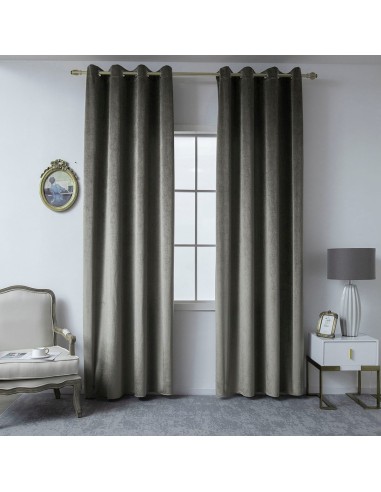 Beauty Home Κουρτίνα βελούδο σκίασης με 8 μεταλλικούς κρίκους Art 8399 140x270 Βιζόν