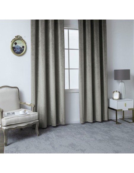 Beauty Home Κουρτίνα βελούδο σκίασης με 8 μεταλλικούς κρίκους Art 8399 140x270 Βιζόν