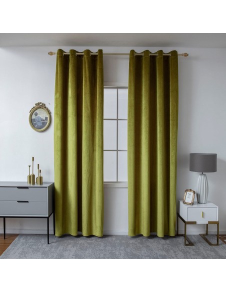 Beauty Home Κουρτίνα βελούδο σκίασης με 8 μεταλλικούς κρίκους Art 8399 140x270 Χρυσό
