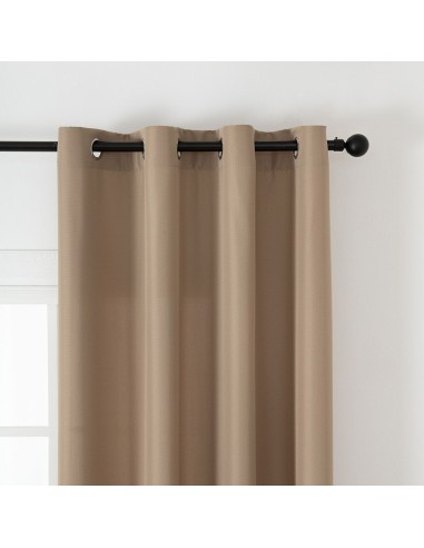 Beauty Home Κουρτίνα μεσαίας σκίασης με 8 μεταλλικούς κρίκους Effect Art 8443 140x270 Μπεζ