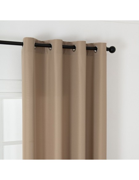 Beauty Home Κουρτίνα μεσαίας σκίασης με 8 μεταλλικούς κρίκους Effect Art 8443 140x270 Μπεζ