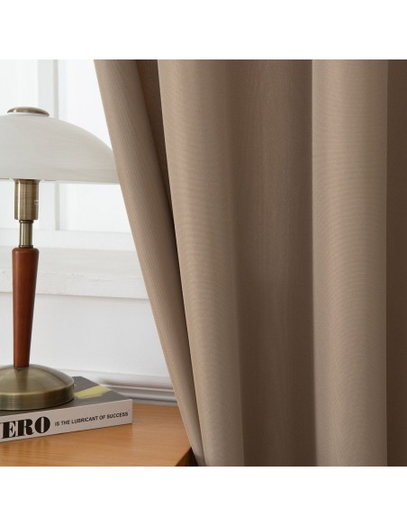 Beauty Home Κουρτίνα μεσαίας σκίασης με 8 μεταλλικούς κρίκους Effect Art 8443 140x270 Μπεζ