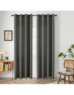 Beauty Home Κουρτίνα μεσαίας σκίασης με 8 μεταλλικούς κρίκους Effect Art 8443 140x270 Ανθρακί