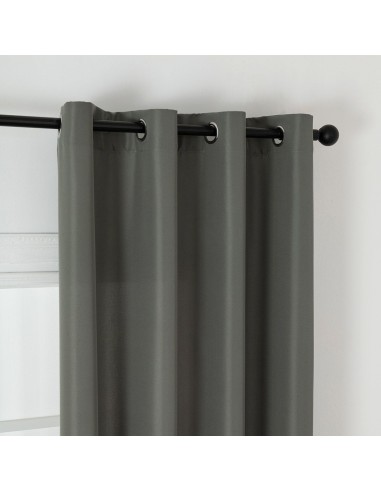 Beauty Home Κουρτίνα μεσαίας σκίασης με 8 μεταλλικούς κρίκους Effect Art 8443 140x270 Ανθρακί