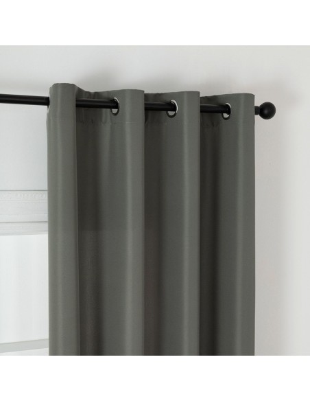 Beauty Home Κουρτίνα μεσαίας σκίασης με 8 μεταλλικούς κρίκους Effect Art 8443 140x270 Ανθρακί
