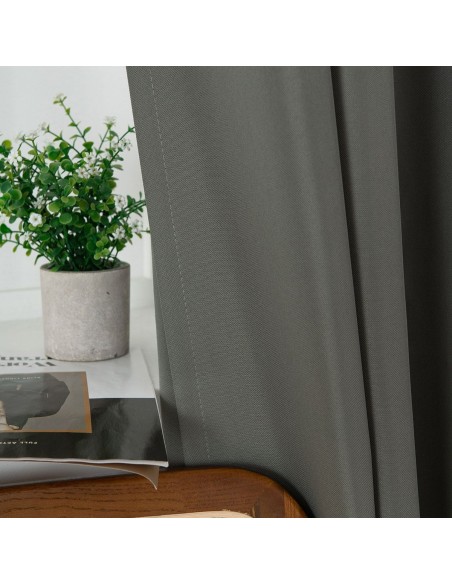 Beauty Home Κουρτίνα μεσαίας σκίασης με 8 μεταλλικούς κρίκους Effect Art 8443 140x270 Ανθρακί