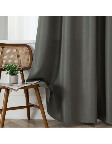 Beauty Home Κουρτίνα μεσαίας σκίασης με 8 μεταλλικούς κρίκους Effect Art 8443 140x270 Ανθρακί