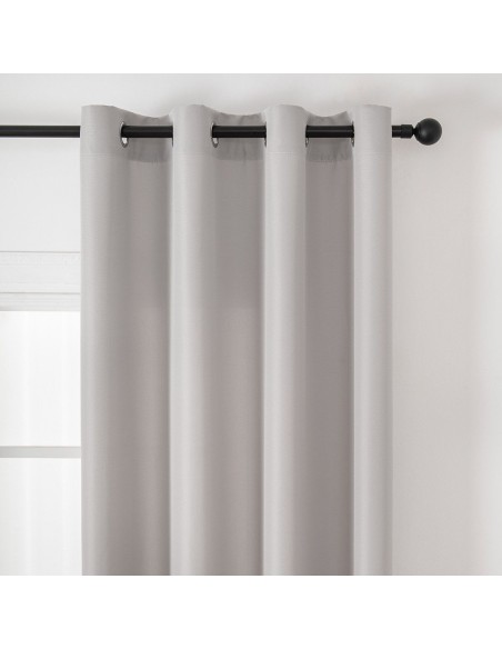 Beauty Home Κουρτίνα μεσαίας σκίασης με 8 μεταλλικούς κρίκους Effect Art 8443 140x270 Ασημί