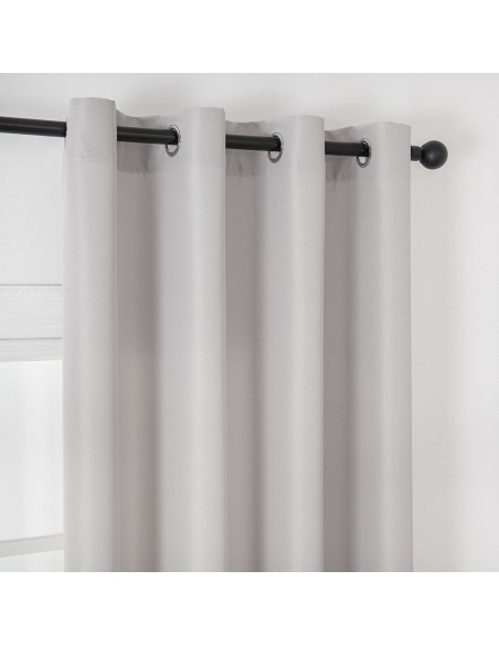 Beauty Home Κουρτίνα μεσαίας σκίασης με 8 μεταλλικούς κρίκους Effect Art 8443 140x270 Ασημί