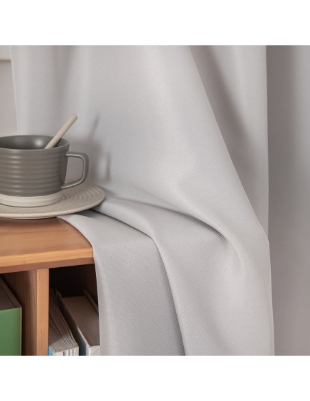 Beauty Home Κουρτίνα μεσαίας σκίασης με 8 μεταλλικούς κρίκους Effect Art 8443 140x270 Ασημί