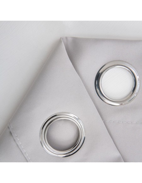 Beauty Home Κουρτίνα μεσαίας σκίασης με 8 μεταλλικούς κρίκους Effect Art 8443 140x270 Ασημί