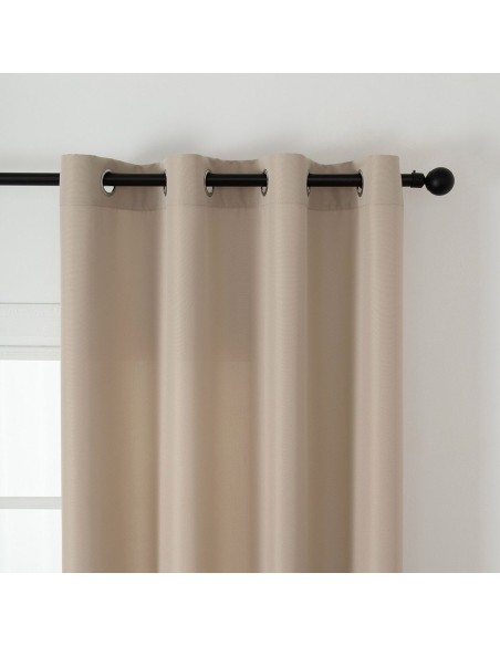 Beauty Home Κουρτίνα μεσαίας σκίασης με 8 μεταλλικούς κρίκους Effect Art 8443 140x270 Άμμου