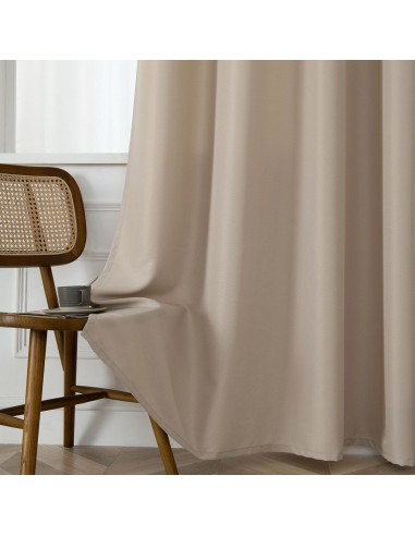 Beauty Home Κουρτίνα μεσαίας σκίασης με 8 μεταλλικούς κρίκους Effect Art 8443 140x270 Άμμου