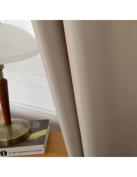 Beauty Home Κουρτίνα μεσαίας σκίασης με 8 μεταλλικούς κρίκους Effect Art 8443 140x270 Άμμου