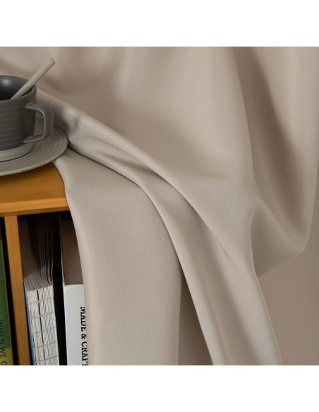 Beauty Home Κουρτίνα μεσαίας σκίασης με 8 μεταλλικούς κρίκους Effect Art 8443 140x270 Άμμου