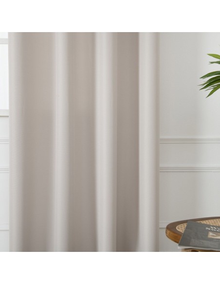 Beauty Home Κουρτίνα μεσαίας σκίασης με 8 μεταλλικούς κρίκους Effect Art 8443 140x270 Εκρού