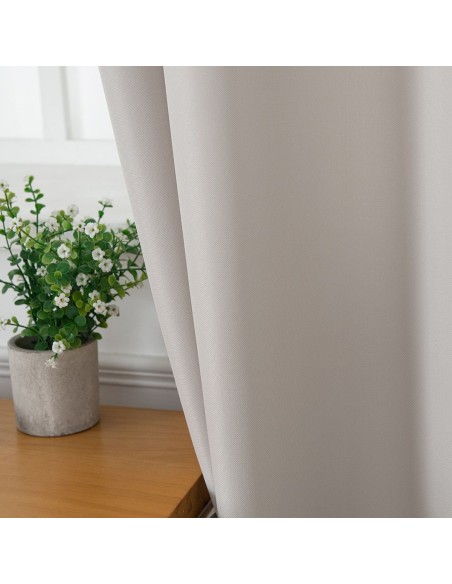 Beauty Home Κουρτίνα μεσαίας σκίασης με 8 μεταλλικούς κρίκους Effect Art 8443 140x270 Εκρού