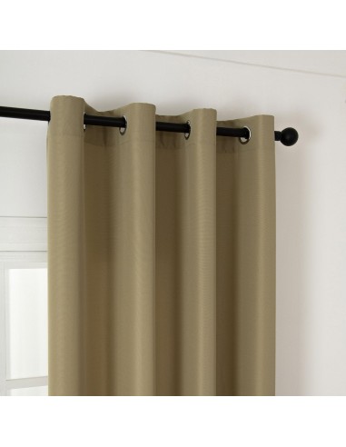 Beauty Home Κουρτίνα μεσαίας σκίασης με 8 μεταλλικούς κρίκους Effect Art 8443 140x270 Λαδί