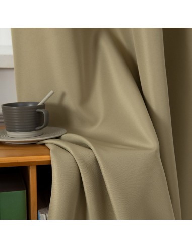 Beauty Home Κουρτίνα μεσαίας σκίασης με 8 μεταλλικούς κρίκους Effect Art 8443 140x270 Λαδί