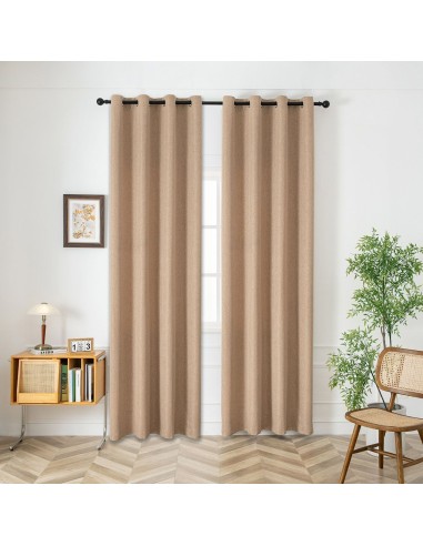 Beauty Home Κουρτίνα μεσαίας σκίασης με 8 μεταλλικούς κρίκους Illusion Art 8445 140x270 Άμμου