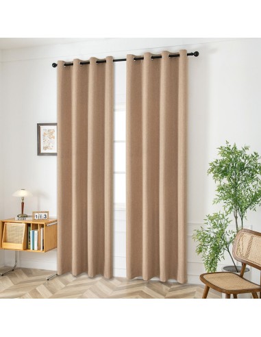 Beauty Home Κουρτίνα μεσαίας σκίασης με 8 μεταλλικούς κρίκους Illusion Art 8445 140x270 Άμμου
