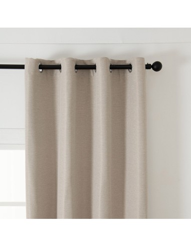Beauty Home Κουρτίνα Blackout Jacquard σκίασης με 8 μεταλλικούς κρίκους Glare Art 8444 140x270 Μπεζ