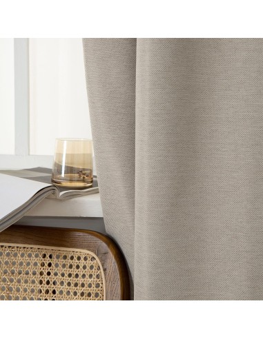 Beauty Home Κουρτίνα Blackout Jacquard σκίασης με 8 μεταλλικούς κρίκους Glare Art 8444 140x270 Μπεζ