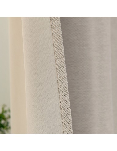 Beauty Home Κουρτίνα Blackout Jacquard σκίασης με 8 μεταλλικούς κρίκους Glare Art 8444 140x270 Μπεζ