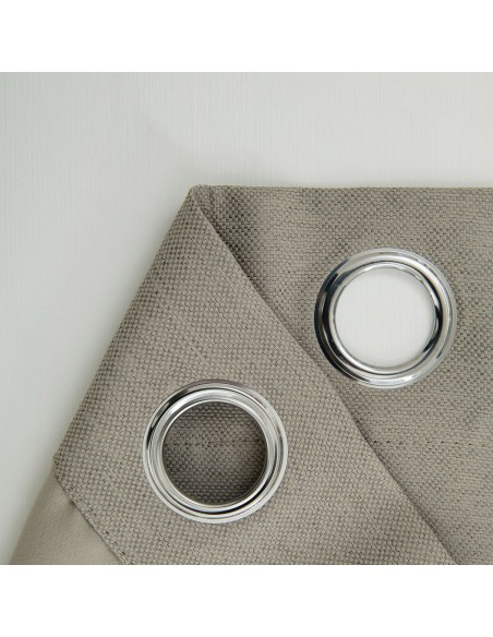 Beauty Home Κουρτίνα Blackout Jacquard σκίασης με 8 μεταλλικούς κρίκους Glare Art 8444 140x270 Άμμου