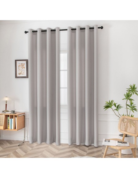 Beauty Home Ύφασμα κουρτίνας με το μέτρο μεσαίας σκίασης Effect Art 8443 Φ320 Ασημί