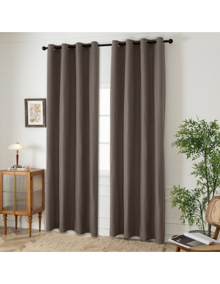 Beauty Home Ύφασμα κουρτίνας με το μέτρο Blackout jacquard σκίασης Glare Art 8444 Φ280 Μόκα