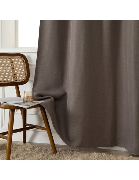 Beauty Home Ύφασμα κουρτίνας με το μέτρο Blackout jacquard σκίασης Glare Art 8444 Φ280 Μόκα