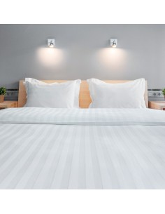 Beauty Home Παπλωματοθήκη μονή ξενοδοχείου Silky Percal Pennie Art Ε1025 250TC Satin Stripe 100% Cotton Λευκό 170x250+30