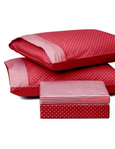 Beauty Home Σετ σεντόνια μονά με λάστιχο πουά JOY Art 1680 100x200+25 Κόκκινο