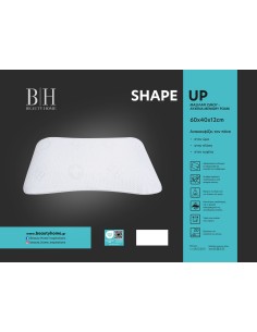 Beauty Home Μαξιλάρι ύπνου Shape Up Memory Foam Art 4083 Μέτριο 60x40+12 Λευκό 2