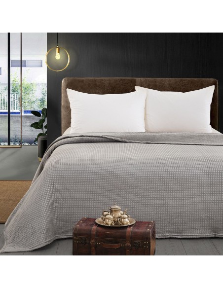 Beauty Home Κουβέρτα μονόχρωμη μονή Fleece Art 11555 160x220 Γκρι