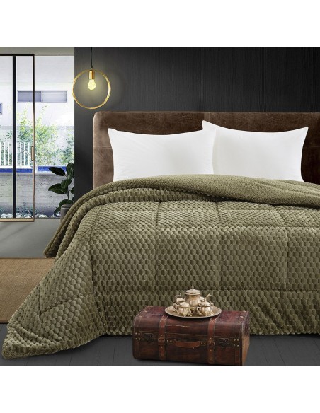 Beauty Home Κουβερτοπάπλωμα υπέρδιπλο Art 12652 220x240 Λαδί