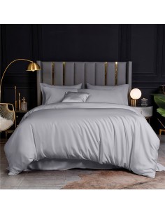 Beauty Home Σετ σεντόνια υπέρδιπλα με λάστιχο Bamboo 300tc Art 12051 Silver Fantasy 170x200+35 Γκρι